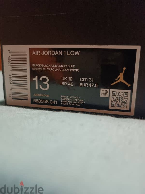 Air Jordan 1 low - Black university blue 1