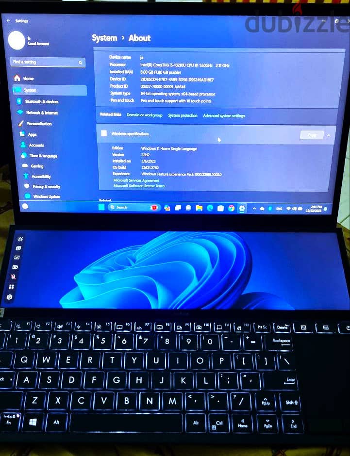 Asus ZenBook Duo UX481FL i5-10210U 8M كسر الزيرو 4