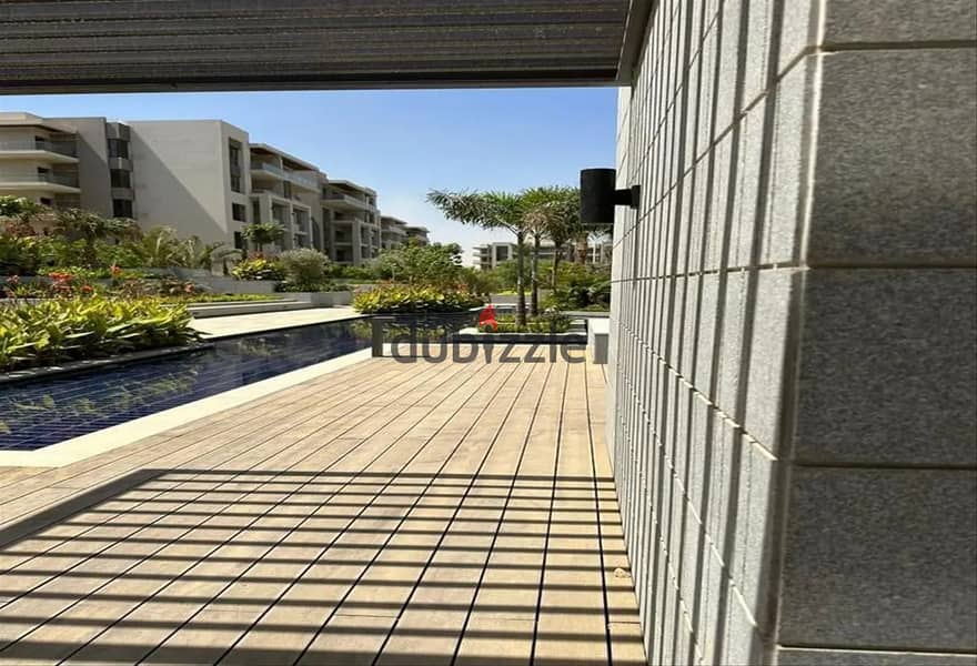 For sale apartment with garden Fully finished (ready for delivery) in installments in The Address East, Fifth Settlement Next to (I-City) Mountain 7