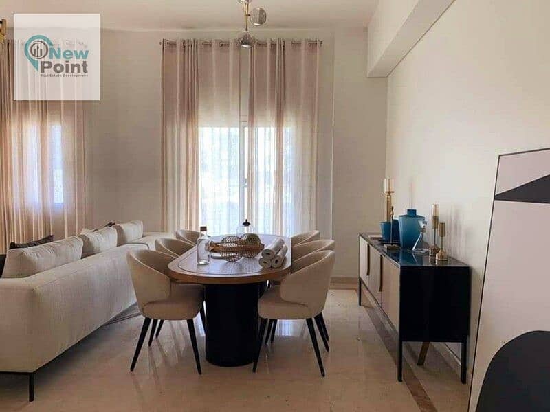 تطرح شركة مراكز شقة مع جاردن متشطبة بالتكييفات في التجمع كمبوند Crescent walk New Cairo 11