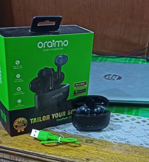 سماعات oraimo freebuds 3c سوداء 2