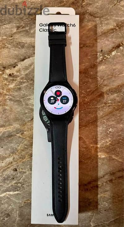 Samsung Galaxy Watch 6 Classic (Black Leather Strap)