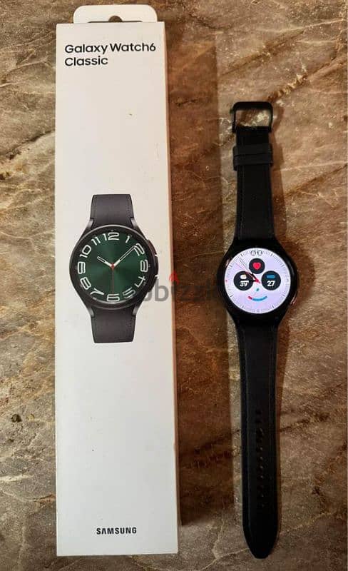 Samsung Galaxy Watch 6 Classic (Black Leather Strap) 1