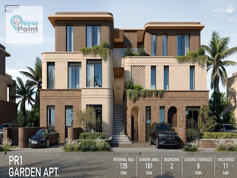 At the first offering price, own a 186m penthouse with Ac's in Crescent Walk, Fifth Settlement, with Marakez 5