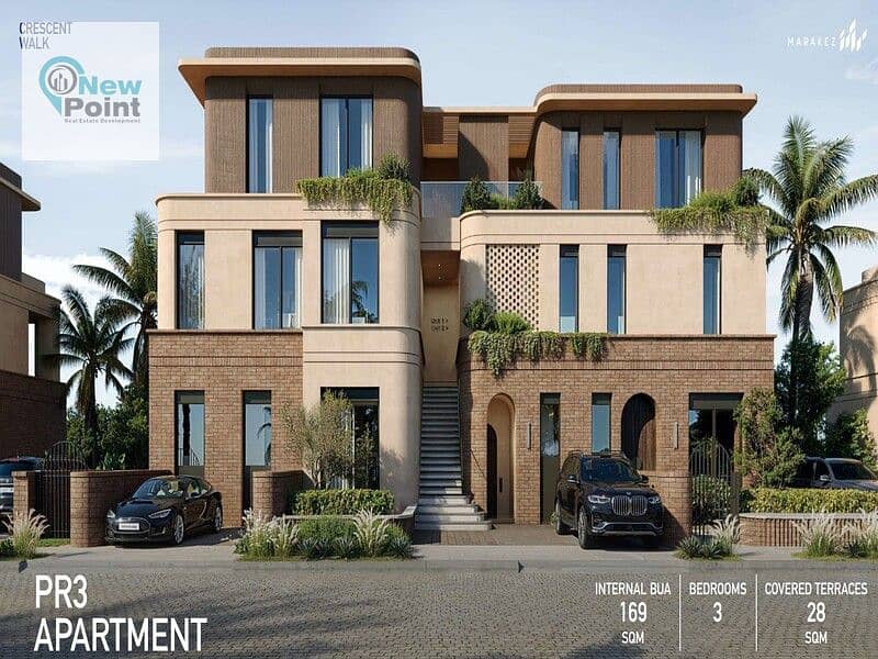 بسعر الطرح الاول امتلك مع Marakez بنتهاوس 186م متشطب بالتكيفات فى Crescent Walk التجمع الخامس 7