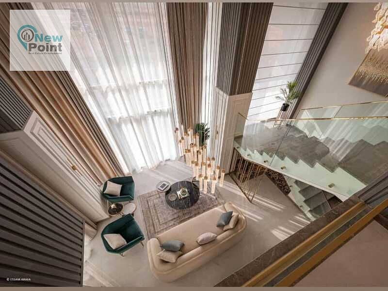 In front of the embassy district, own a 4-bedroom apartment, finished with AC'S and a kitchen, in Talah, the New Administrative Capital 1