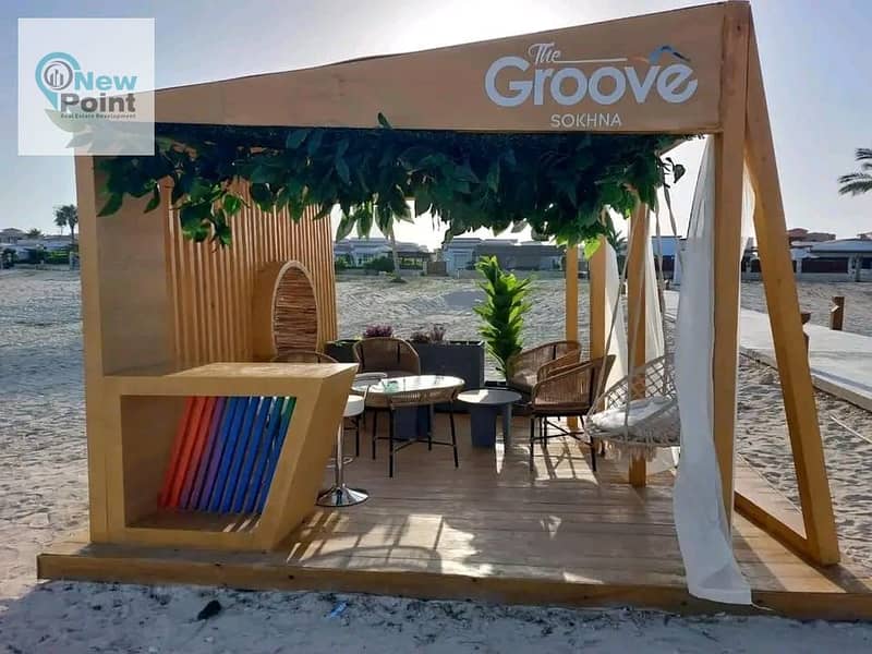 Summer and invest all year long, chalet for sale, fully finished and immediate receipt, in The Grove, Sokhna 9