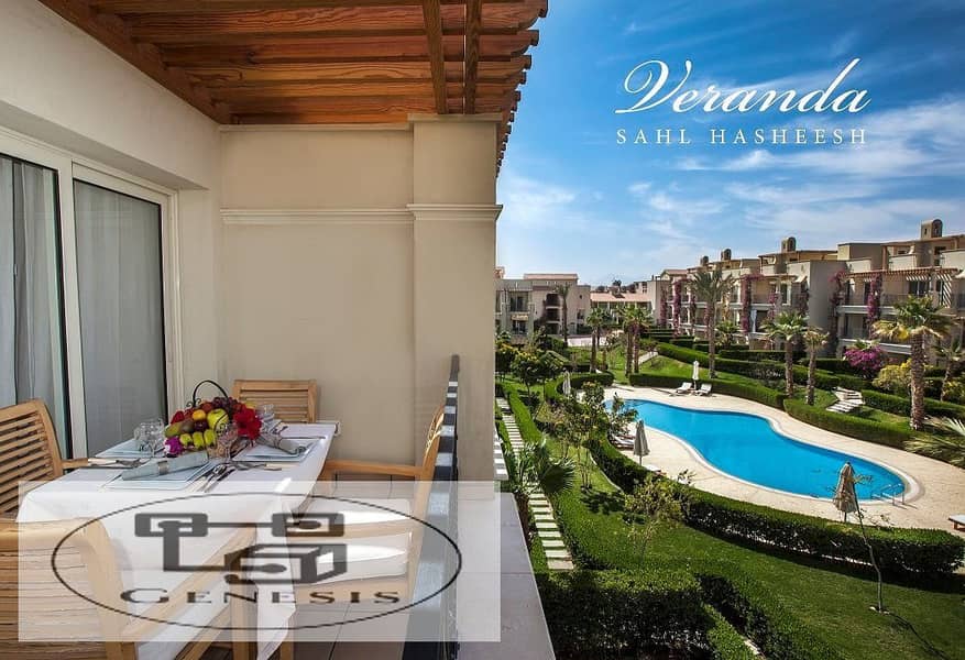 Apartment with garden + swimming pool fully finished 112m in Veranda Sahl Hasheesh 12