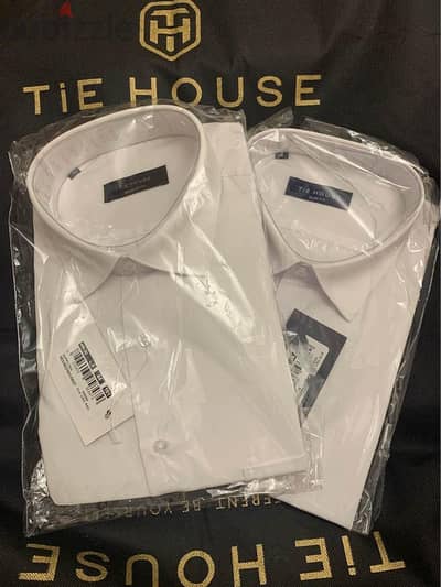 TIE HOUSE WHITE classic SHIRTS long sleeve size 44 new