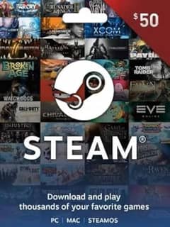 50$ Steam Gift Card 0