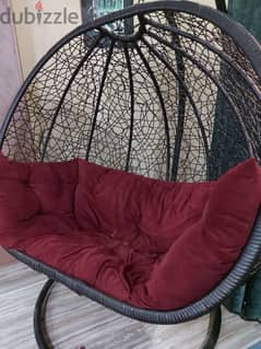 Burgundy XL indoor/outdoor swing مورجيحة راتان نبيتي 0