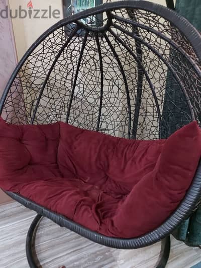 Burgundy XL indoor/outdoor swing مورجيحة راتان نبيتي