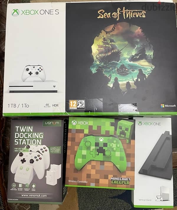 xbox one S 1 Terra 2 controllers, vertical stand, twin docking station 1