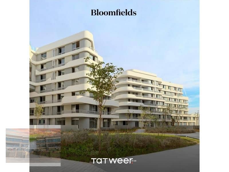 Corner Lake View APT for sale in Bloomfields Mostakbal city Overlooking lake and greenery - Core and shell 4