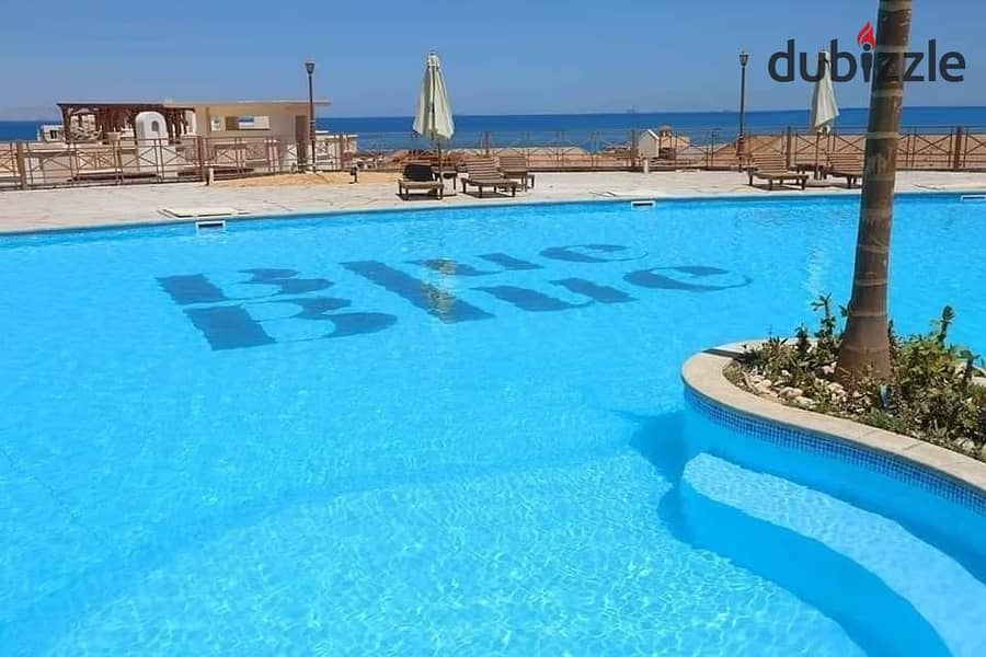 Chalet for sale in Ain Sokhna, Blue Blue village, directly on the sea side, ultra-lux finishing 8