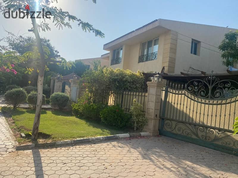 standalone villa for sale in Al Rabwa Compound, with a view of the golf  the largest model . Sheikh Zayed, a terrace higher than the golf 1