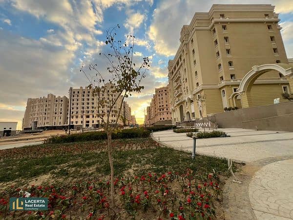 500 sqm apartment for sale in the New Administrative Capital, directly on Bin Zayed Axis Road, in New Garden City Compound 3