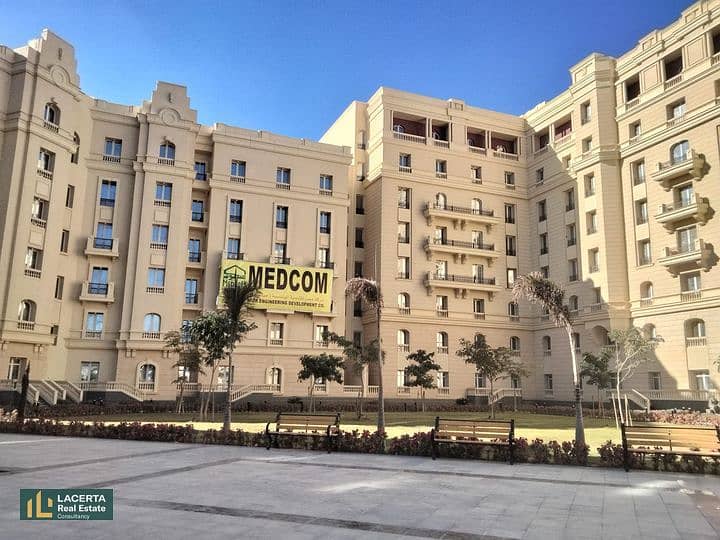 500 sqm apartment for sale in the New Administrative Capital, directly on Bin Zayed Axis Road, in New Garden City Compound 9