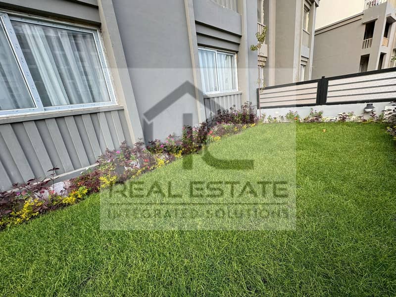 Apartment in a garden in Hyde Park, Fifth Settlement, for rent, 155 square meters, 3 rooms, lowest price, rent in Market View Landscape, Prime Locati 5