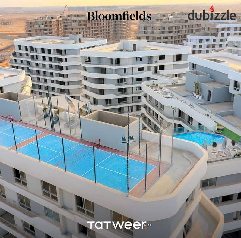 Apartment for sale at the opening price with only 5% down payment in New Cairo within the Bloomfields Compound along the Fifth Settlement 1