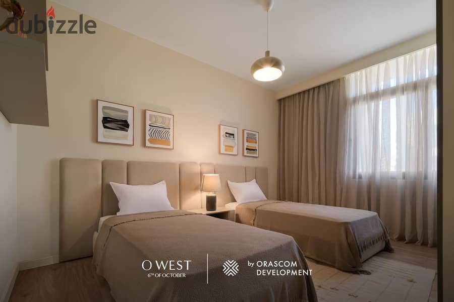 Own your fully finished apartment RTM in O West by Orascom with the lowest price and longest payment plan. 8