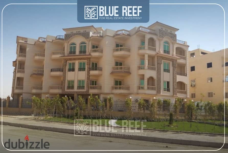 Apartment with garden for sale 256 SQM Ready to move with lowest price in the market in the fifth district in Shorouk 7