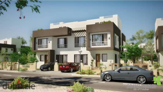 Twin house for immediate delivery, just steps away from Mall of Arabia and a few minutes from Al-Said Club, located in Grand Heights compound. 