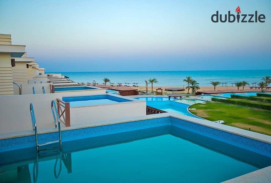 Chalet for sale in Ain Sokhna, Blue Blue village, directly on the sea side, ultra-lux finishing 3