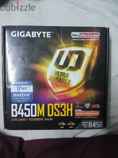 motherboard gigabyte b450m ds3h بحالة ممتازة السعر نهائي