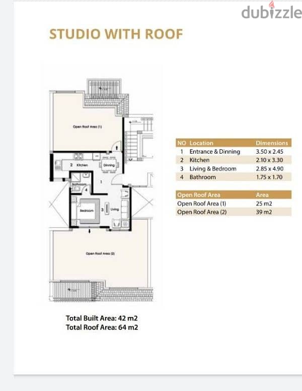 studio with roof - stone Residence - new cairo 3