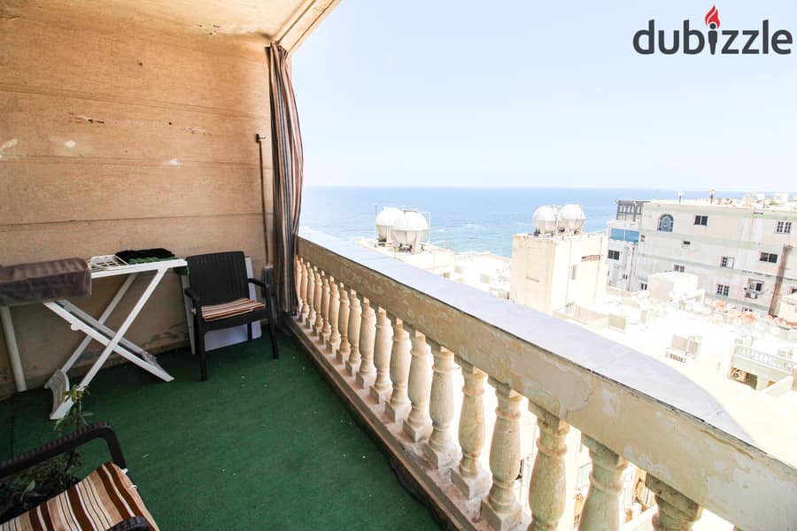 Apartment for rent, modern, 135 m, Al Mandara, direct sea view, side view - 12,000 per month 2