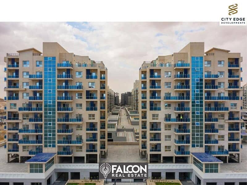 ((Receive now with a 15% down payment)) A fully finished apartment in the heart of New Alamein Downtown, next to City Edge Towers 8