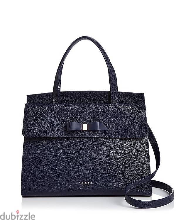 Ted baker London Aarilli bow leather tote- navy blue 0