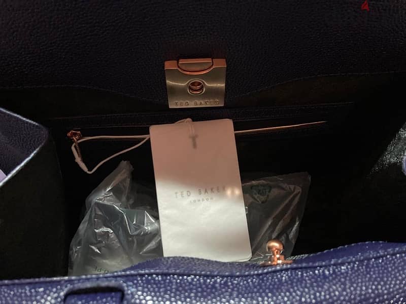 Ted baker London Aarilli bow leather tote- navy blue 1