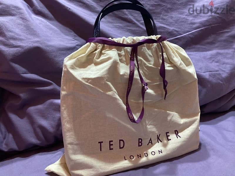 Ted baker London Aarilli bow leather tote- navy blue 2