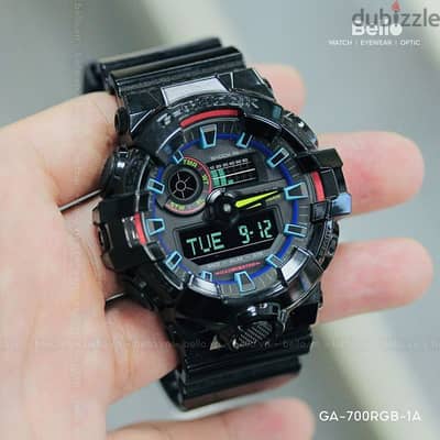 للبيع ساعة كاسيو جي شوك  موديل Casio G-shock GA-700RGB-1ADR