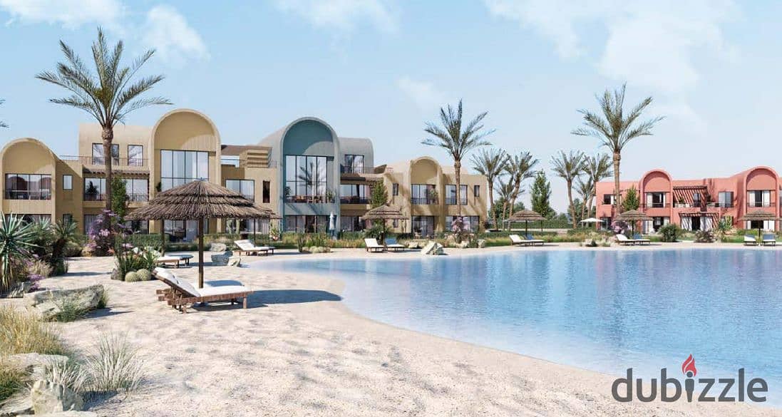 Apartment with garden 99m for sale in Kamaran El Gouna Orascom - overlooking sandy pools 1