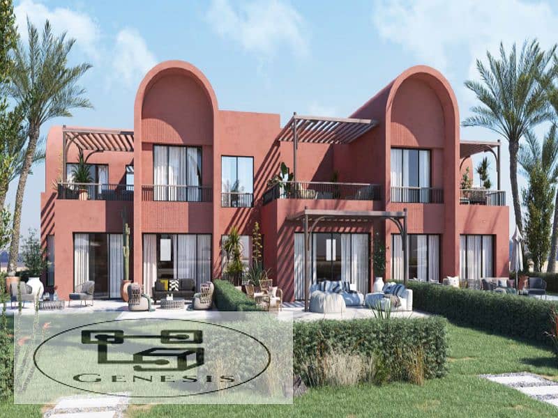 Apartment with garden 99m for sale in Kamaran El Gouna Orascom - overlooking sandy pools 10