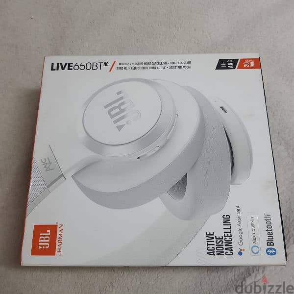 Sealed JBL Live 650BTNC Wireless Over-Ear Headphones - White 1