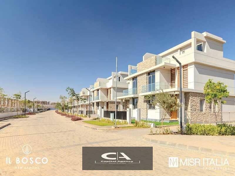 Townhouse villa * resale * Ready to move in the heart of the Administrative Capital with Misr Italia - Al Bosco | Al Bosco 3