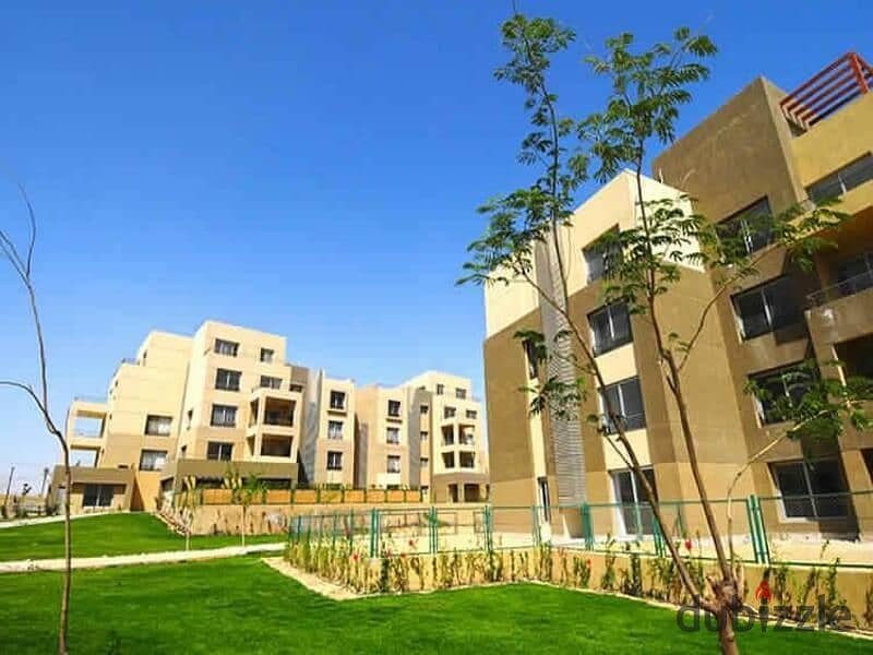 Ground floor apartment with garden for sale, fully finished, landscape view, in Old Sheikh Zayed, Palm Parks, in installments 1