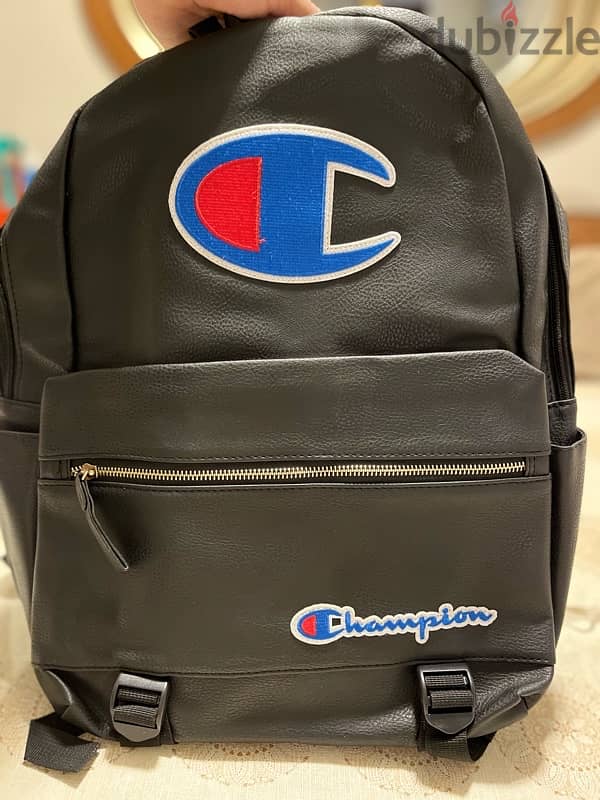 Black unisex champion backpack 3