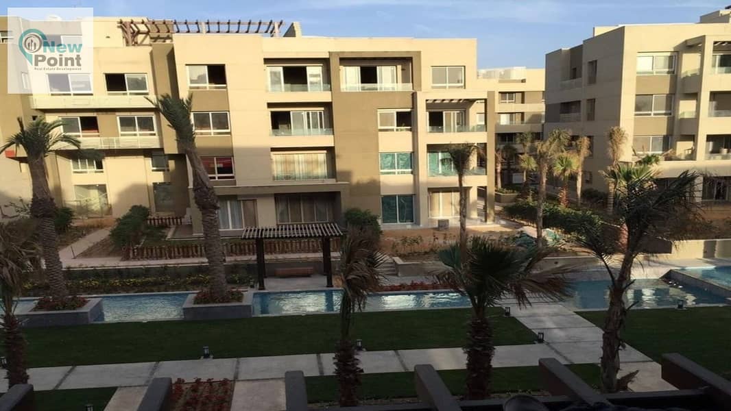 Ground floor apartment with garden for sale in prime location in Swan Lake Compound, Hassan Allam, directly in front of Rehab 11