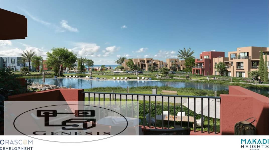 Chalet for sale, super deluxe finished, from Orascom, 122 m, 3 rooms, with a lagoon view and landscape in Makadi Heights, Hurghada 3