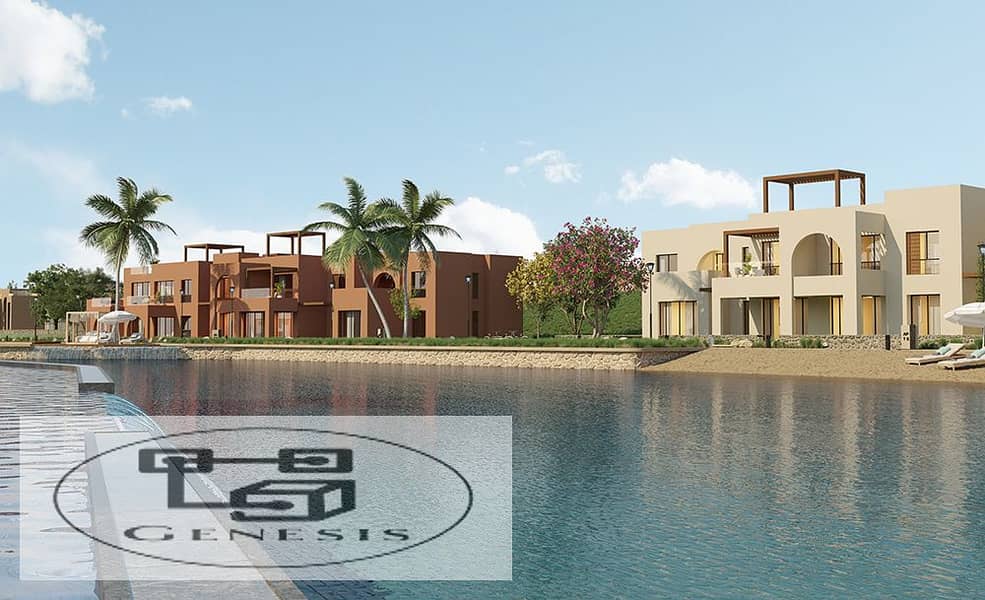 Chalet for sale, super deluxe finished, from Orascom, 122 m, 3 rooms, with a lagoon view and landscape in Makadi Heights, Hurghada 10