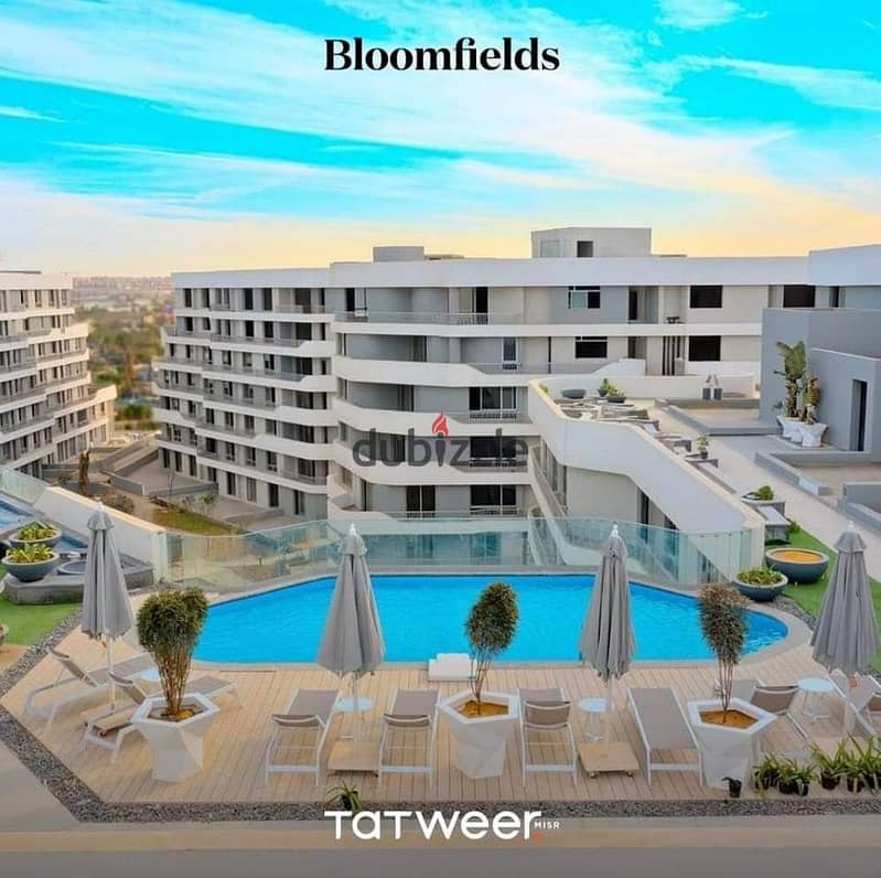 Apartment for sale with a private garden in installments in a very special location on the landscape in Mistakabl City, Bloomfield' Compound, Emdad, F 9