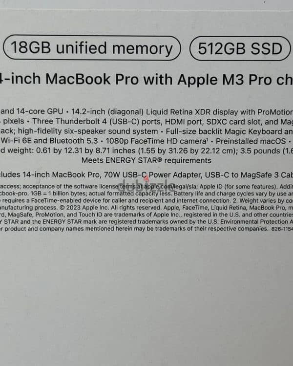 كسر زيرو ماك بوك برو ١٤ بوصة MacBook Pro M3 Pro Chip 3