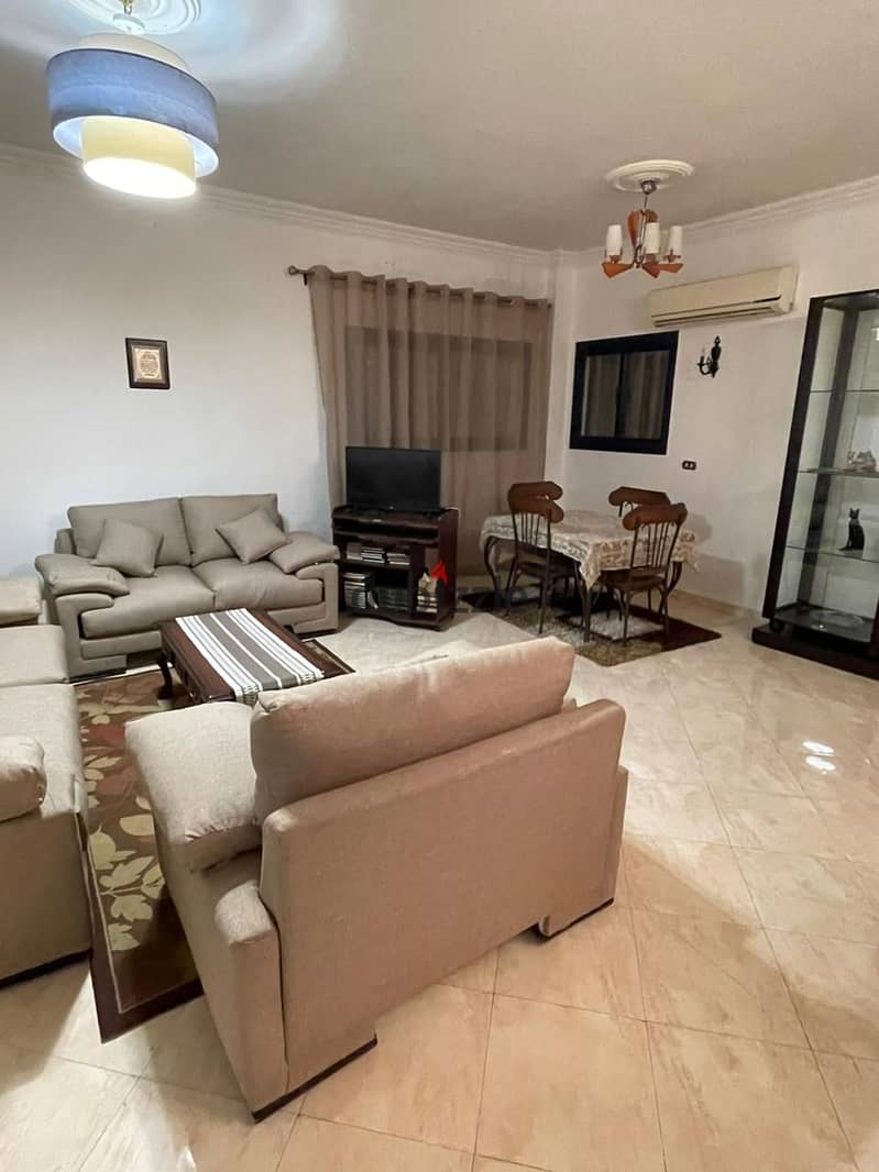 A fully furnished apartment for rent in Al Narges Buildings in the Fifth Settlemen 1