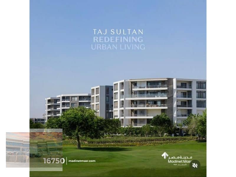 Apartment ground with garden Ready to move - in Taj city - with best price - 2 bedroom - 12