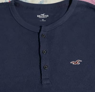 Hollister original t shirt long sleeves navy blue